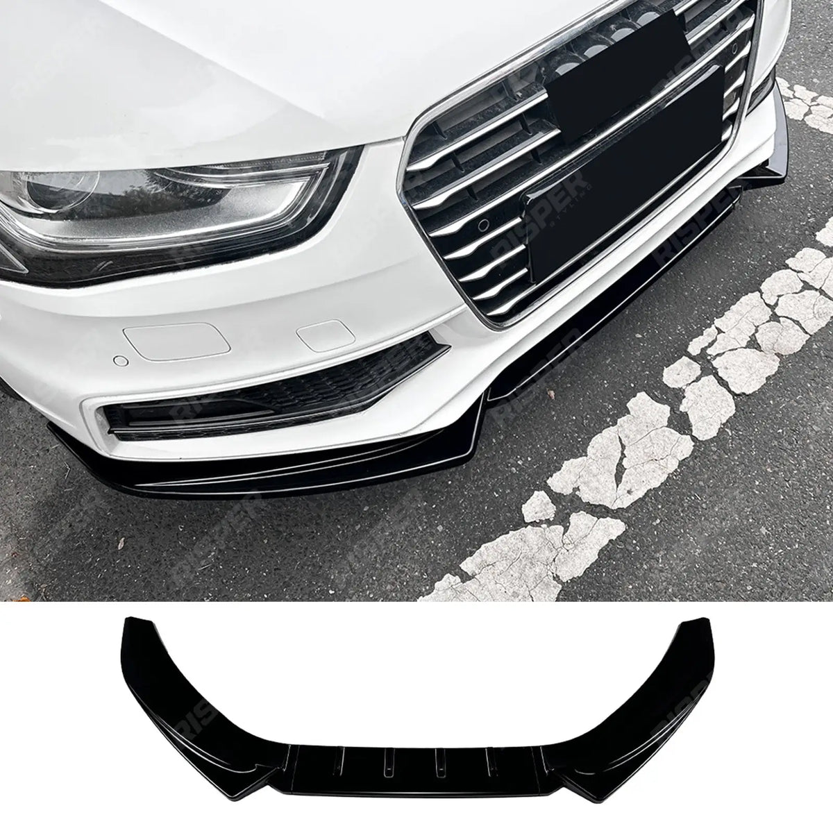 Front Splitter in Gloss Black For Audi A4 S4 B8.5 2009-2012 - Front Splitter