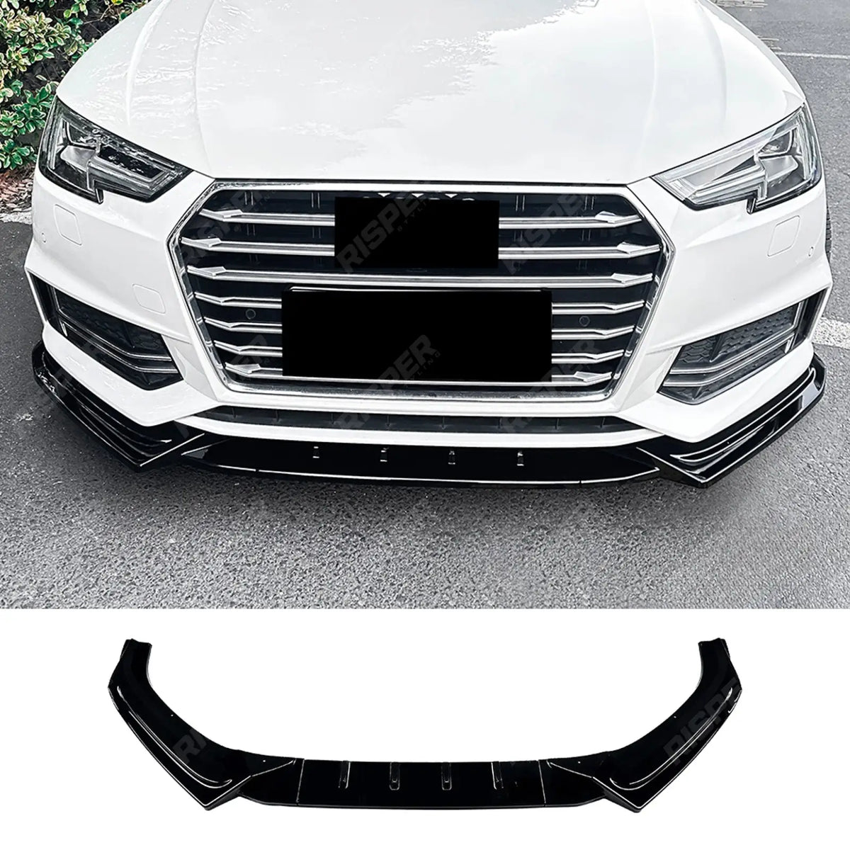 Front Splitter in Gloss Black For Audi A4 S4 B9 2017-2019 S LINE - Front Splitter