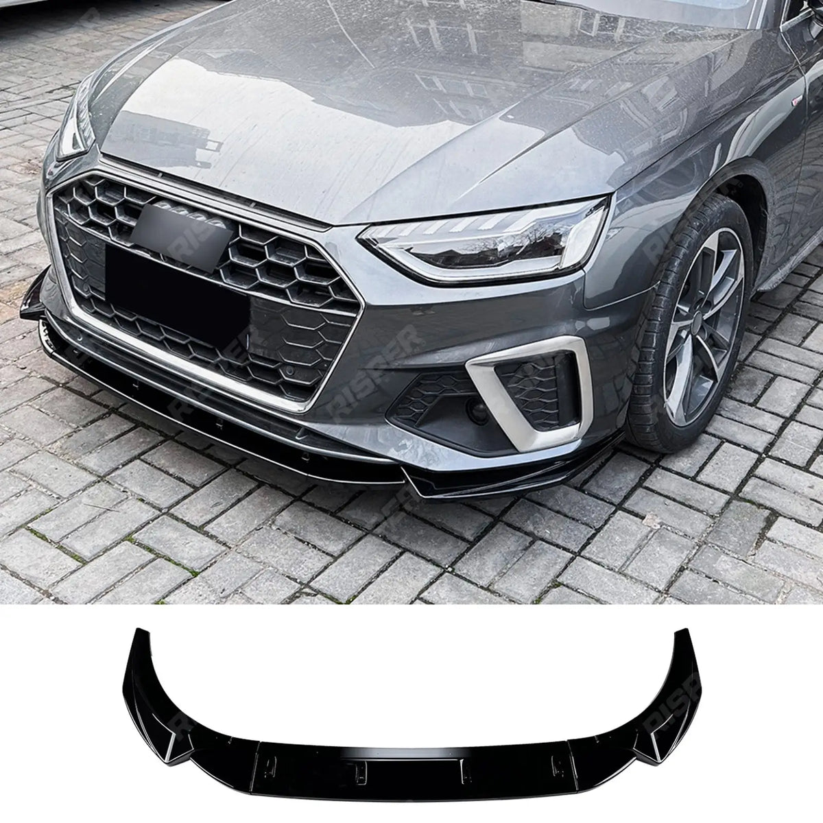 Front Splitter in Gloss Black For Audi A4 S4 B9.5 2020-2024 S LINE - Front Splitter