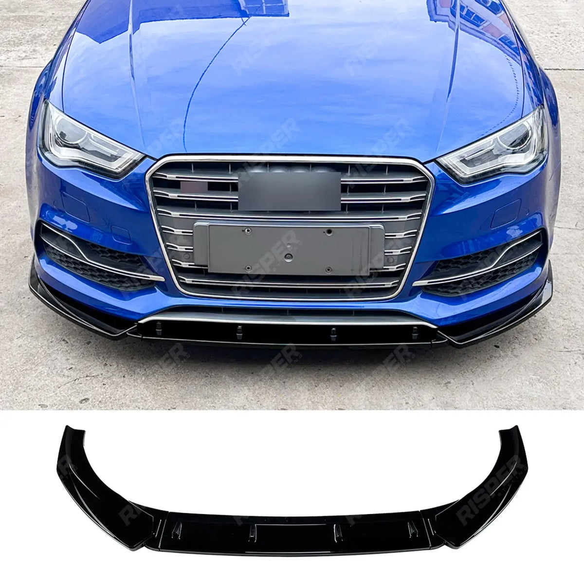 Front Splitter in Gloss Black For Audi S3 8p Pre Facelift 2013-2016 - Front Splitter