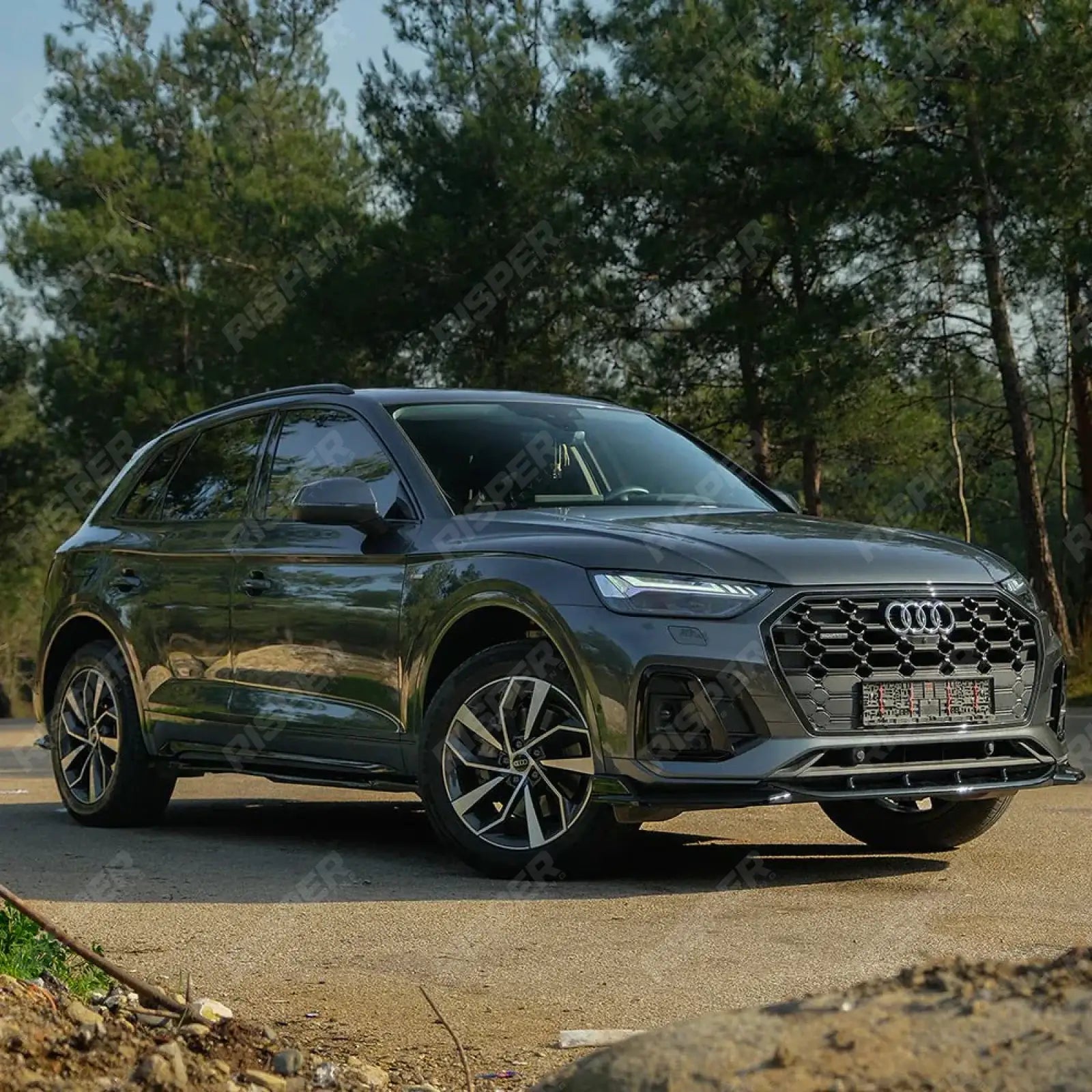 Audi SQ5 / Q5 S - Line Mk2 Facelift 2020 - 2024 Front Splitter In Gloss Black