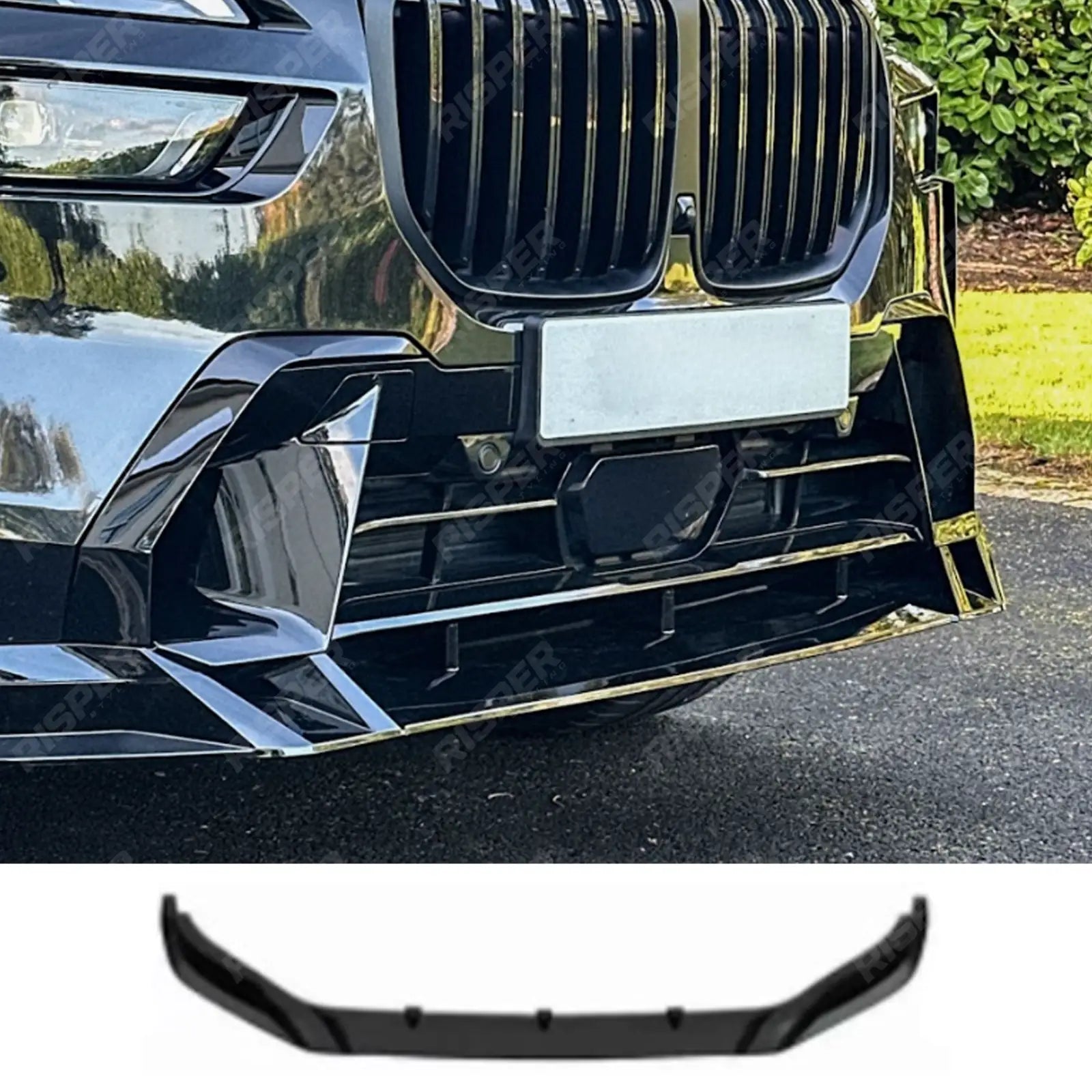 BMW X7 G07 LCI 2023+ Front Splitter In Gloss Black - Front Splitter Main image