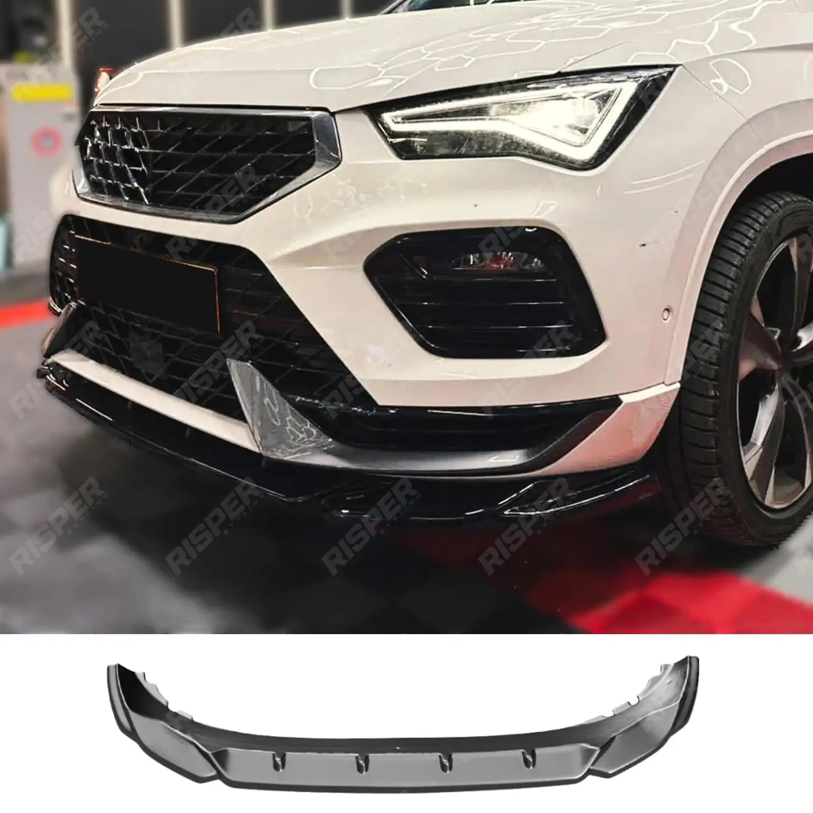 Cupra Ateca Mk1 2018 on Front Splitter in Gloss Black - Front Splitter Main image