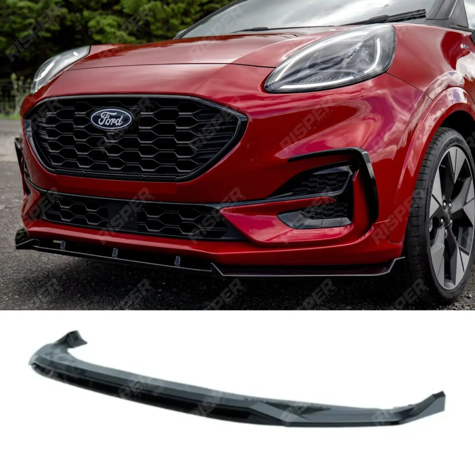 Front Splitter In Gloss Black For Ford Puma ST Line & ST Line X 2019+ - Front Splitter