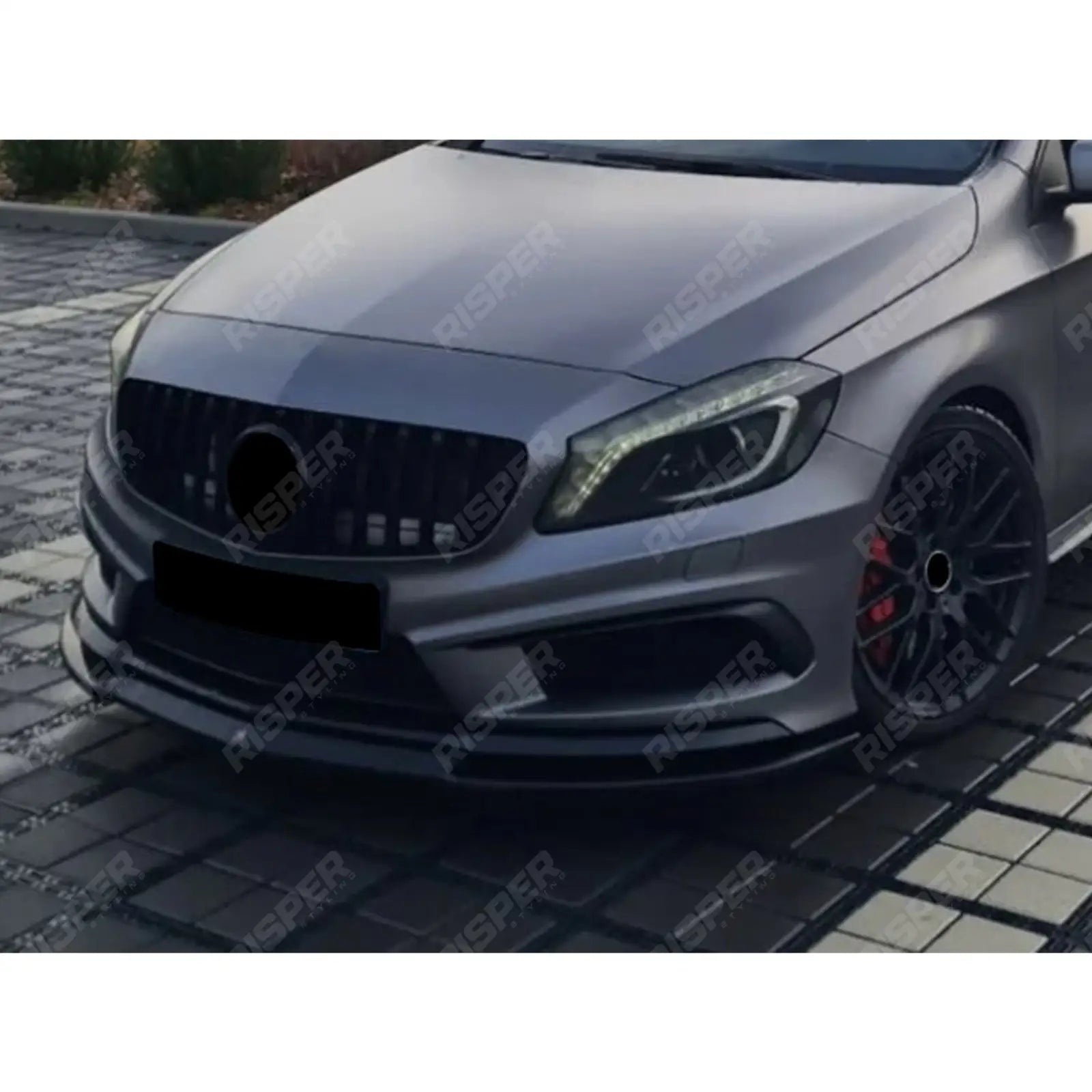 Front Splitter in Gloss Black For Mercedes a Class W176 Amg LINE 2013-2018 - Front Splitter