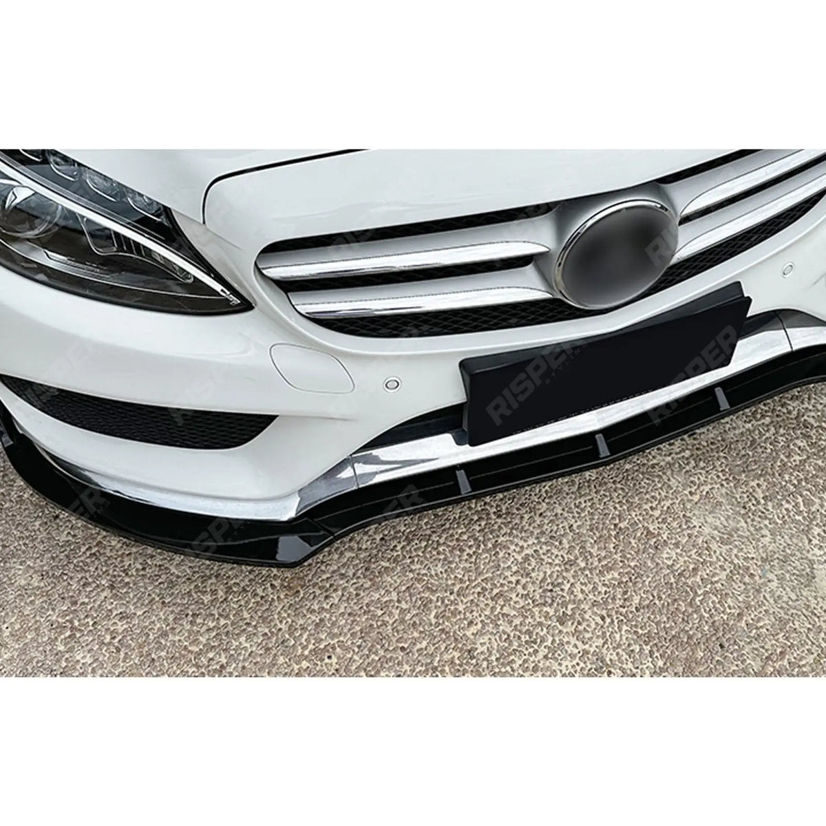 Front Splitter in Gloss Black for Mercedes C Class W205 2015-2018 Pre Facelift Amg LINE - Front Splitter