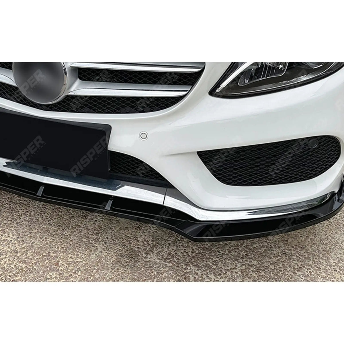 Front Splitter in Gloss Black for Mercedes C Class W205 2015-2018 Pre Facelift Amg LINE - Front Splitter