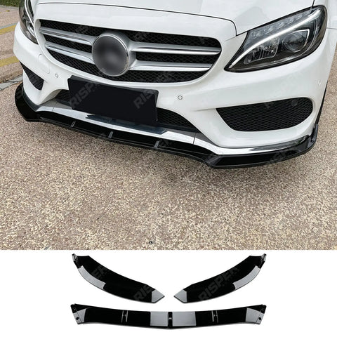 Front Splitter in Gloss Black for Mercedes C Class W205 2015-2018 Pre Facelift Amg LINE - Front Splitter