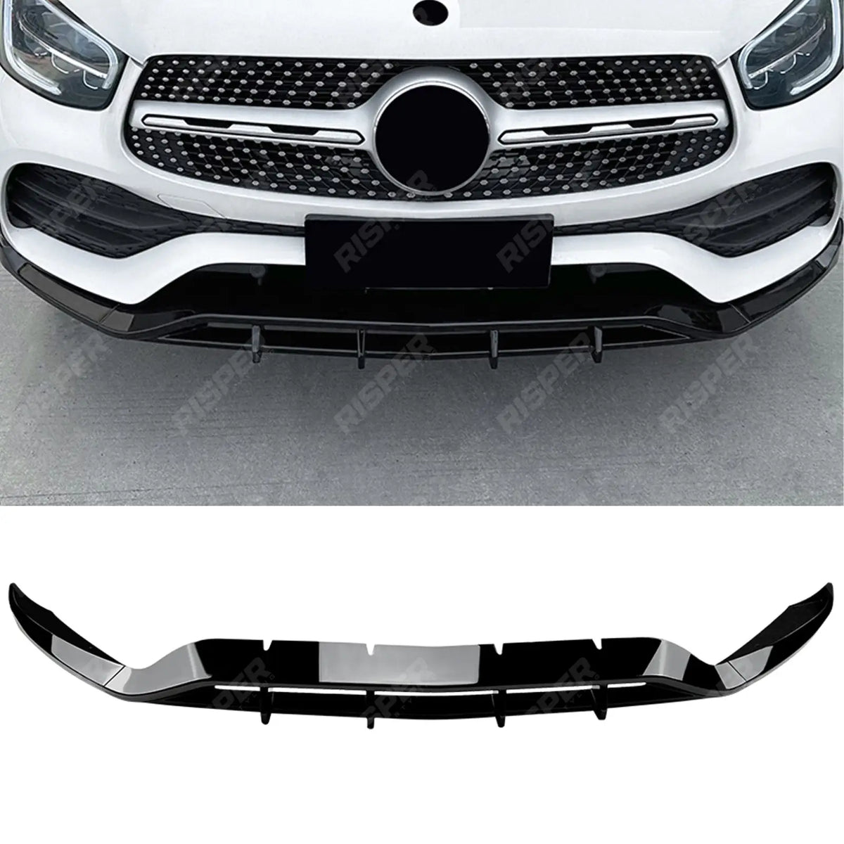 Front Splitter in Gloss Black For Mercedes GLC X253 Amg LINE Facelift 2020-2022 - Front Splitter