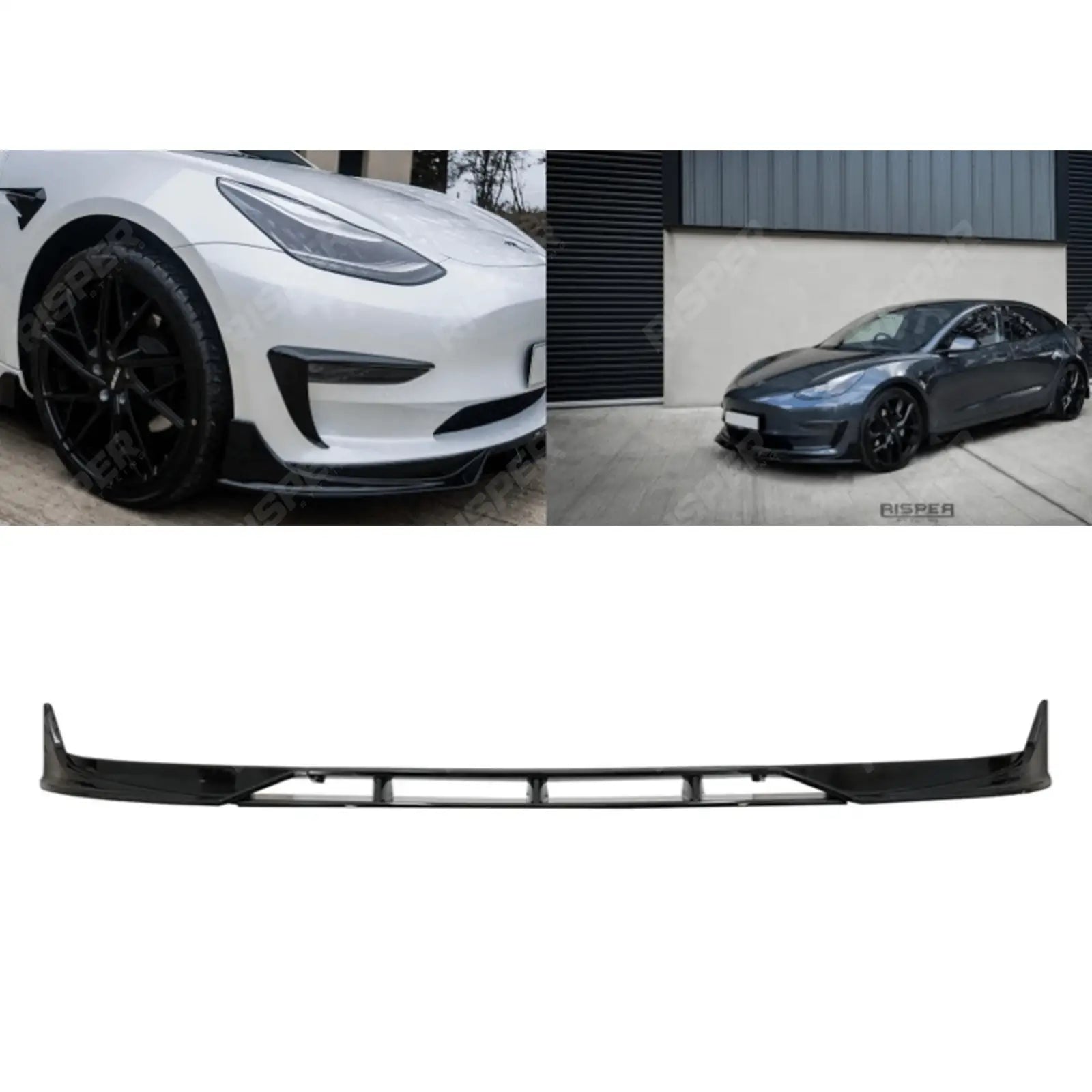 Tesla Model 3 2018 - 2023 Front Splitter In Gloss Black Main image