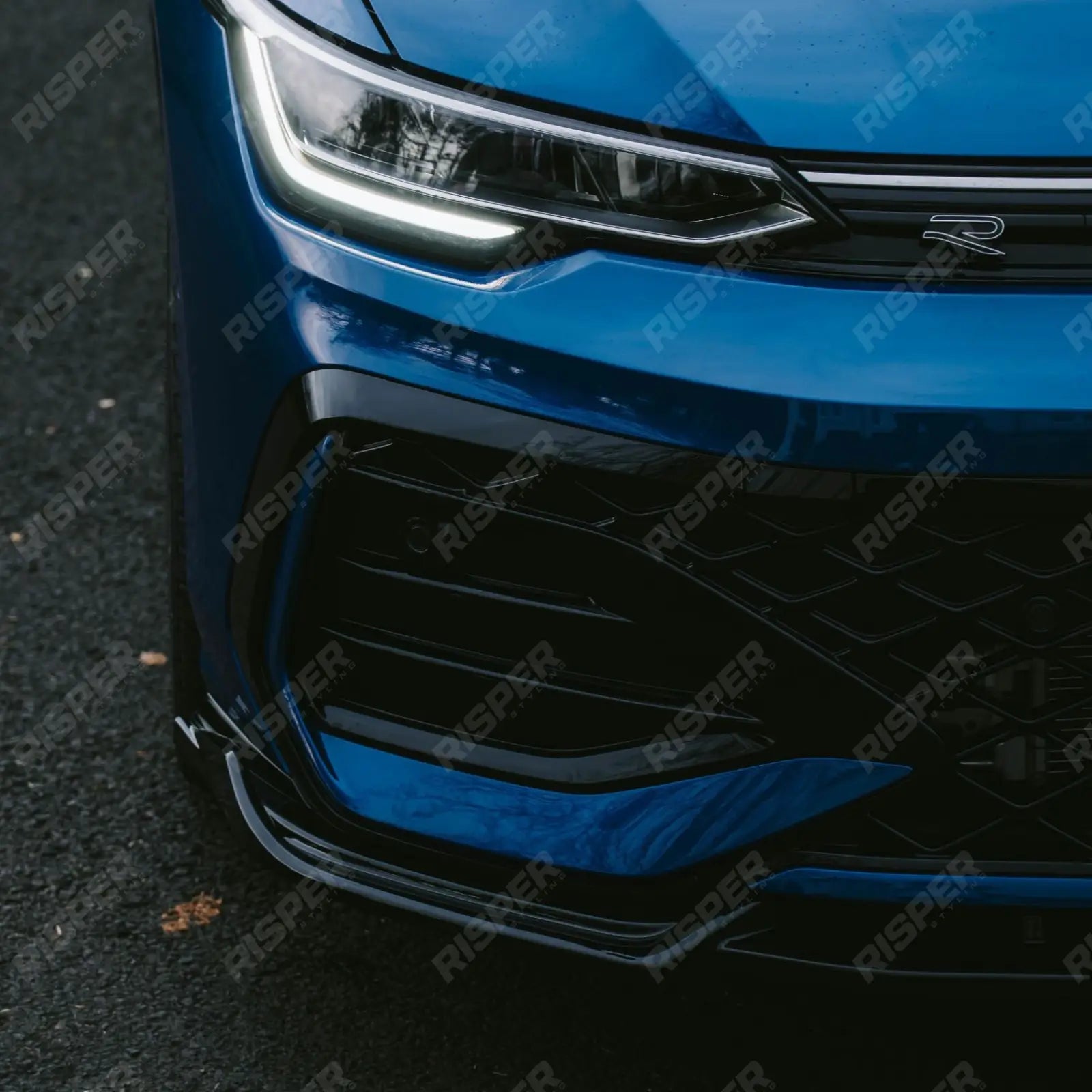 Volkswagen Golf MK8.5 Facelift GTI R R Line Front Splitter In Gloss Black - Front Splitter