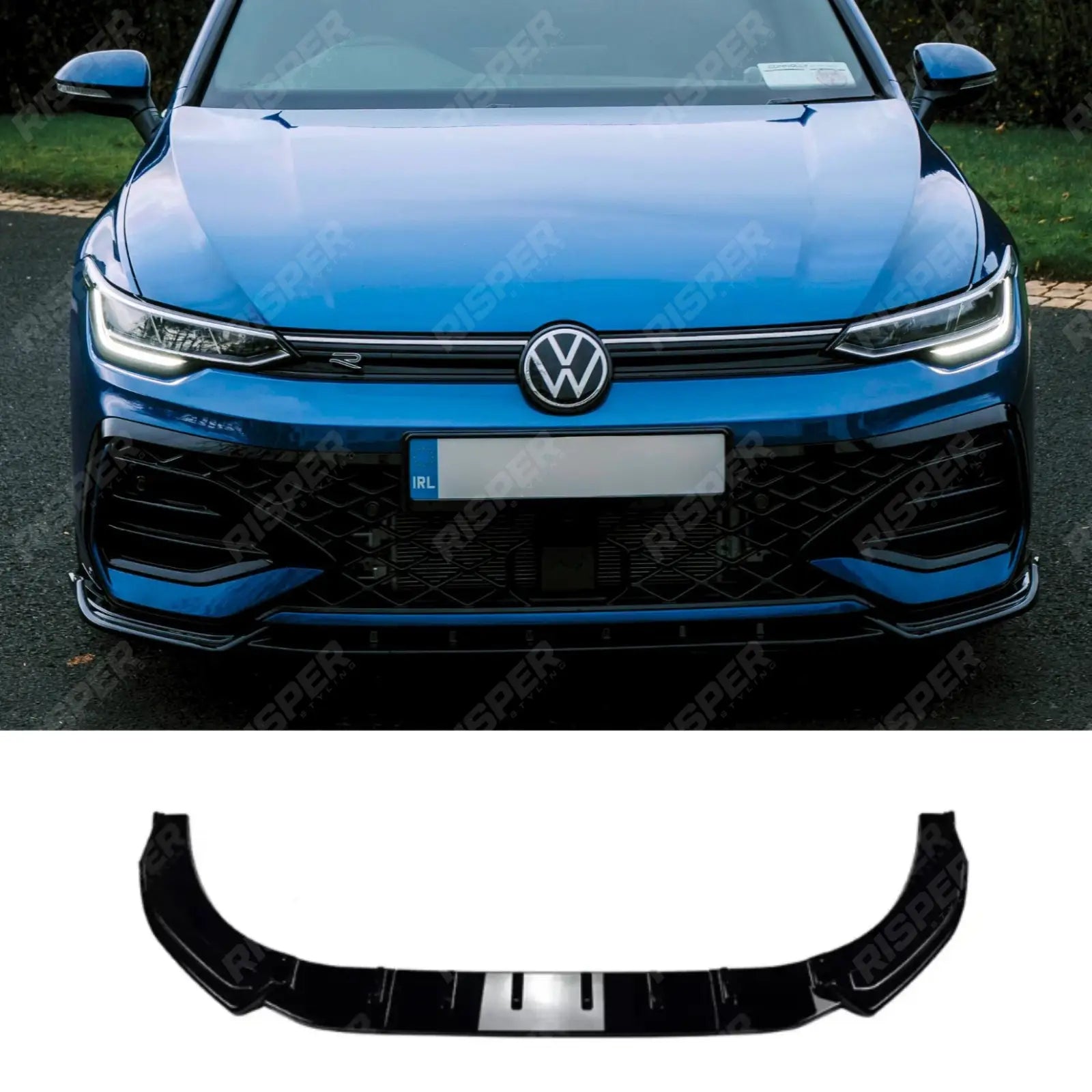 Volkswagen Golf MK8.5 Facelift GTI R R Line Front Splitter In Gloss Black - Front Splitter Main image