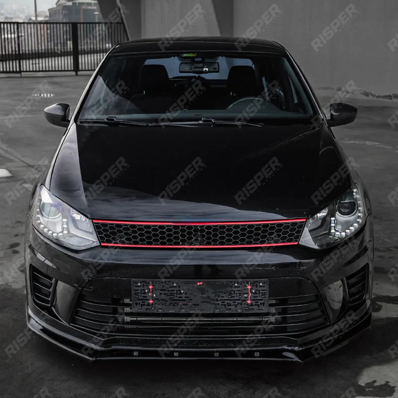 Volkswagen Polo Gti Mk5 2009-2014 Front Splitter in Gloss Black - Front Splitter