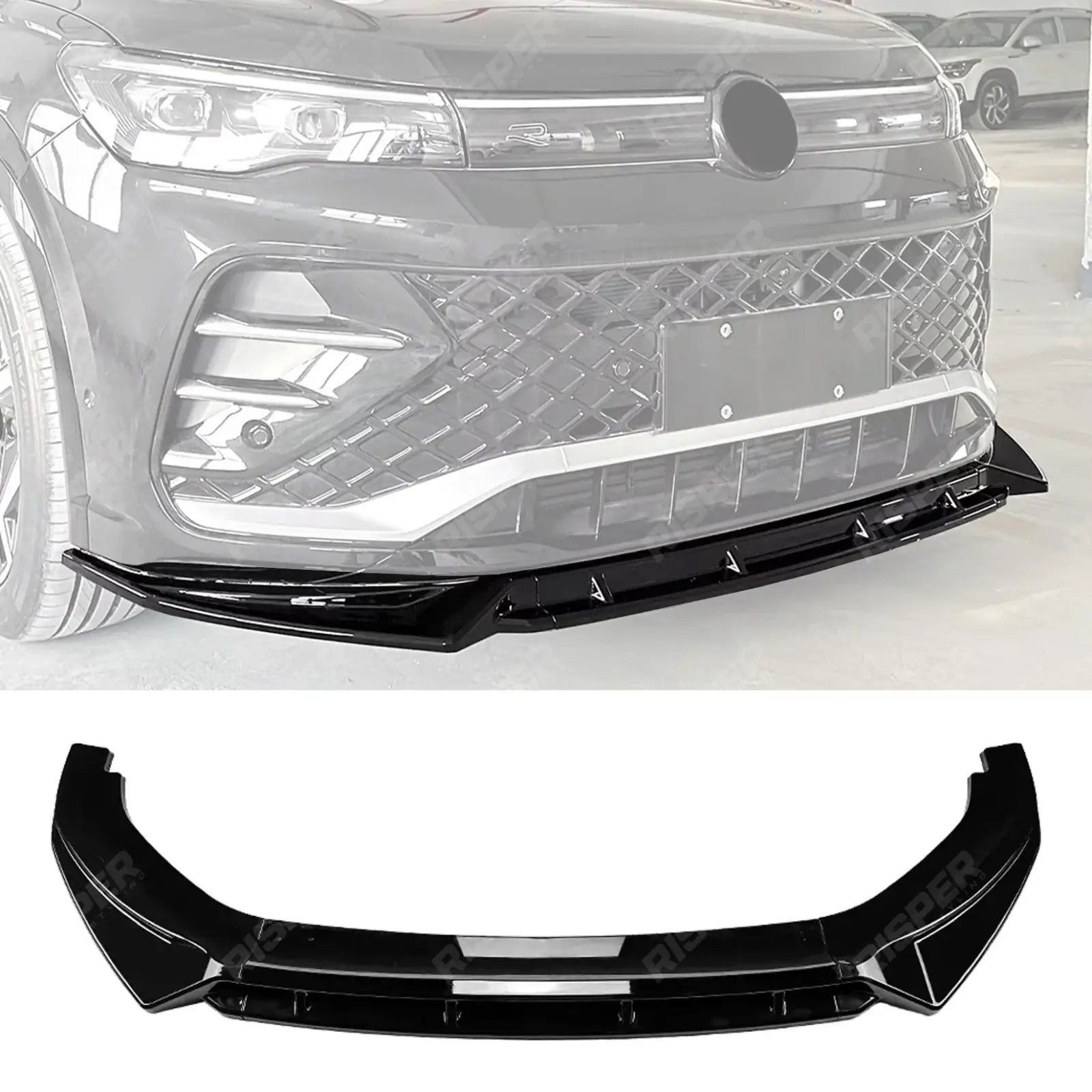 Volkswagen Tiguan MK3 2024+ R Line Front Splitter In Gloss Black Front Splitter Main image