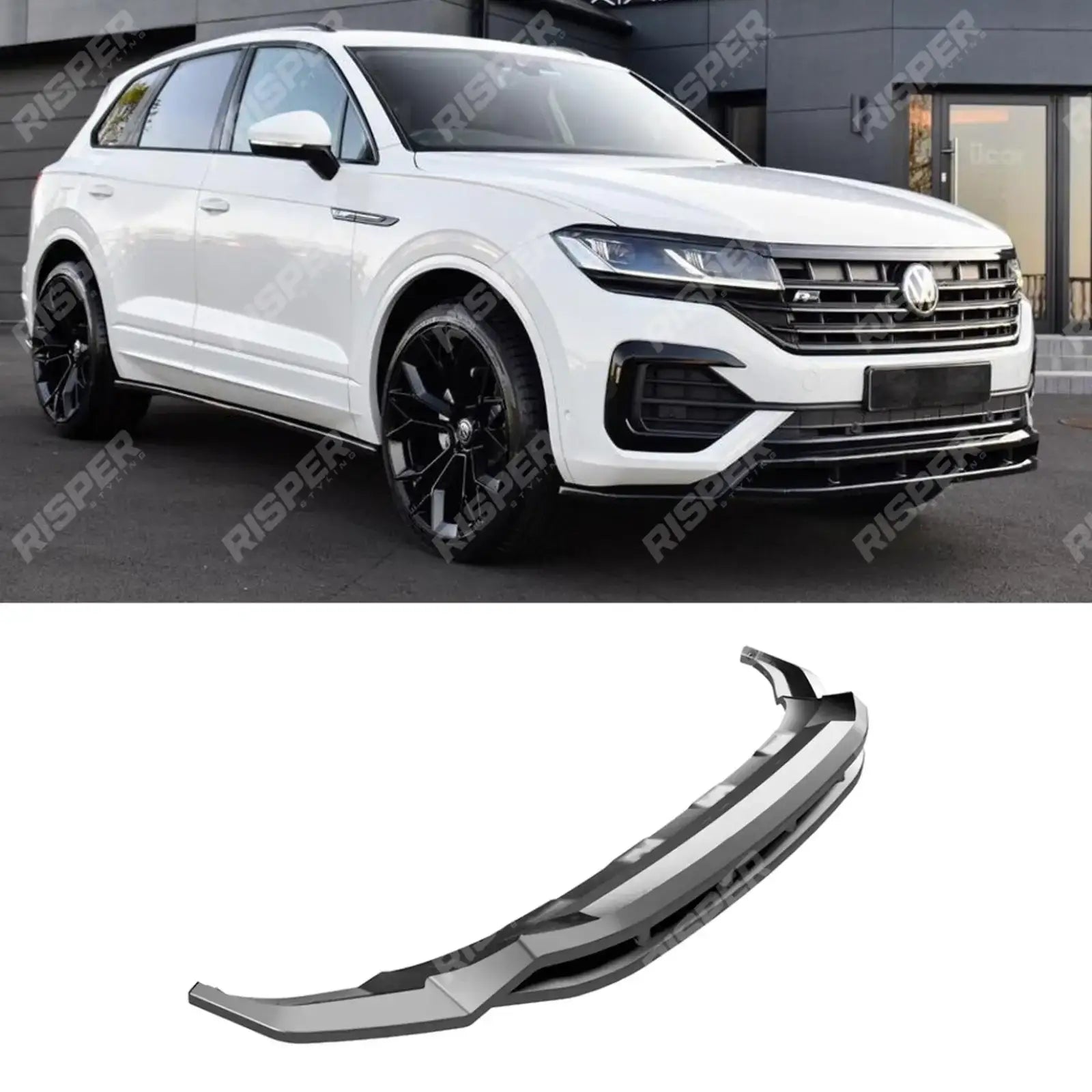 Volkswagen Touareg MK3 Pre Facelift R Line 2018-2023 Front Splitter In Gloss Black Front Splitter