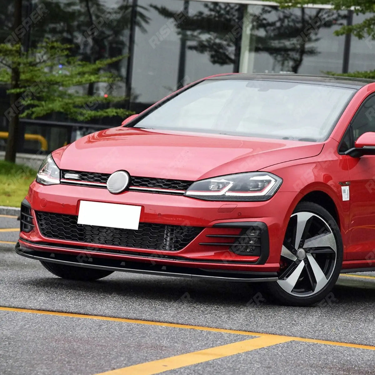 Front Splitter in Gloss Black For Vw Golf Mk7.5 Gti R LINE 2017-2019 - Front Splitter