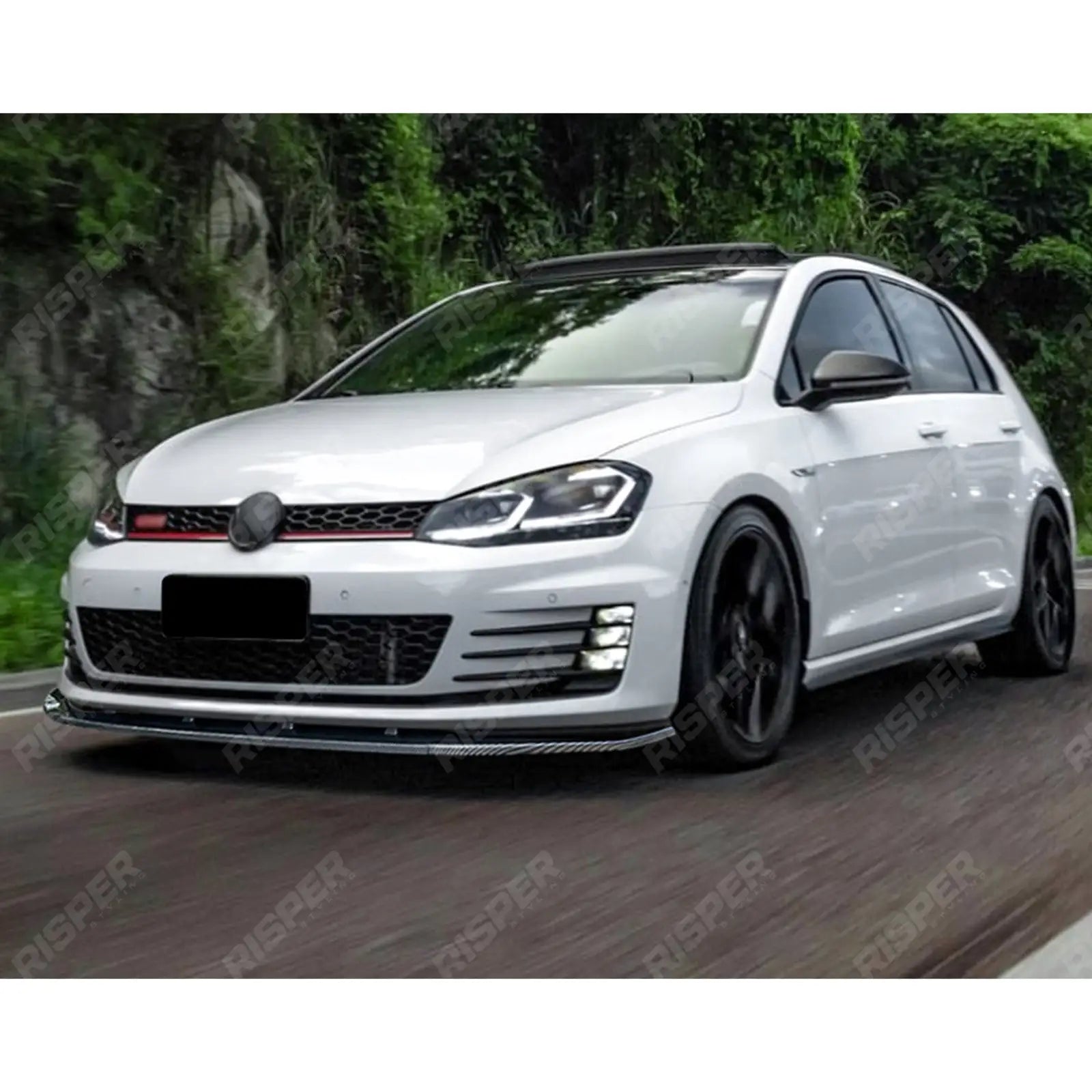 Front Splitter in Gloss Black For Vw Golf Mk7 Gti R LINE 2013-2016 - Front Splitter