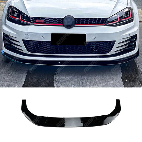 Front Splitter in Gloss Black For Vw Golf Mk7 Gti R LINE 2013-2016 - Front Splitter
