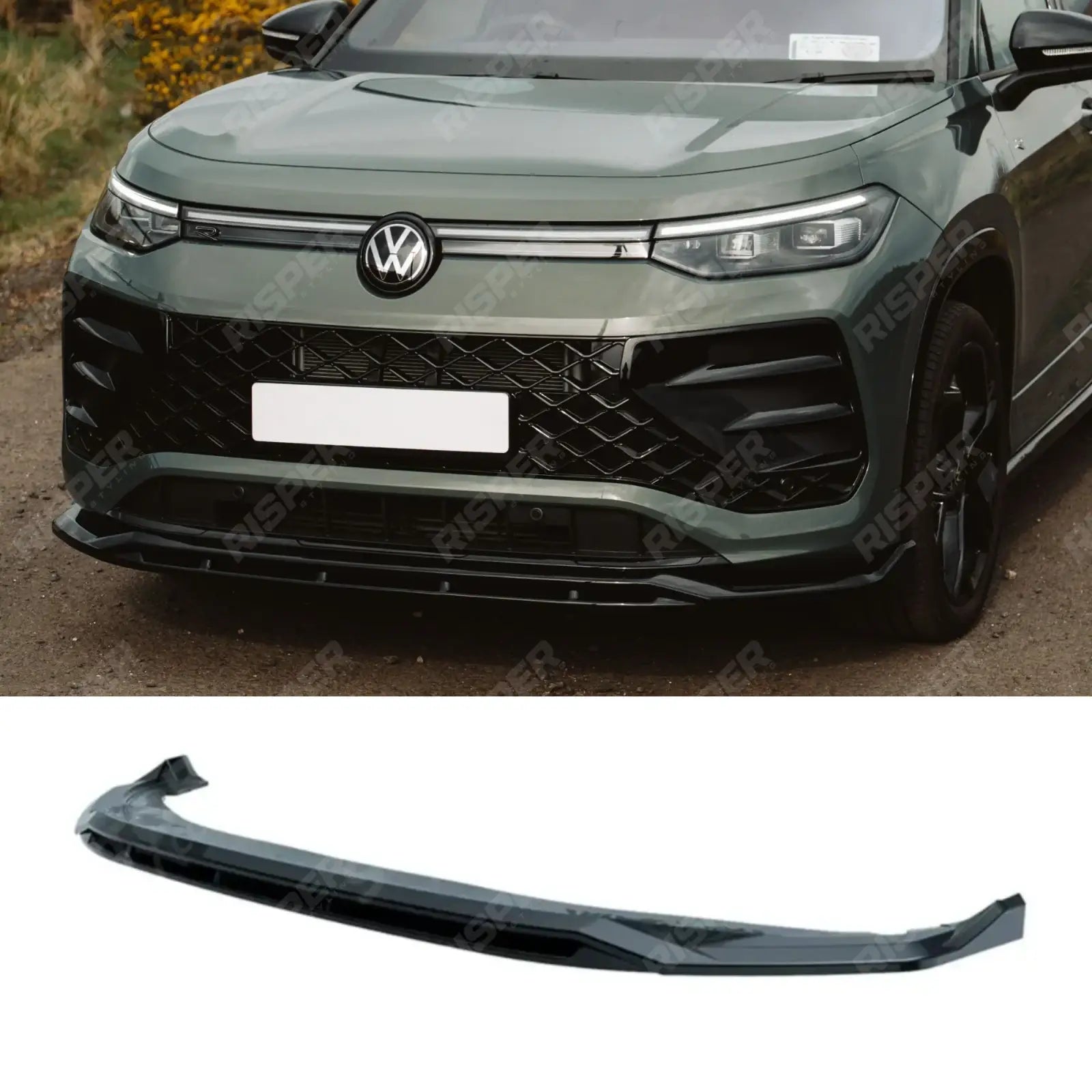 VW Tayron R-Line MK1 2025 On Front Splitter In Gloss Black - Front Splitter