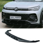 Front Splitter In Gloss Black For VW Tiguan R-Line MK3 2024 On - Front Splitter