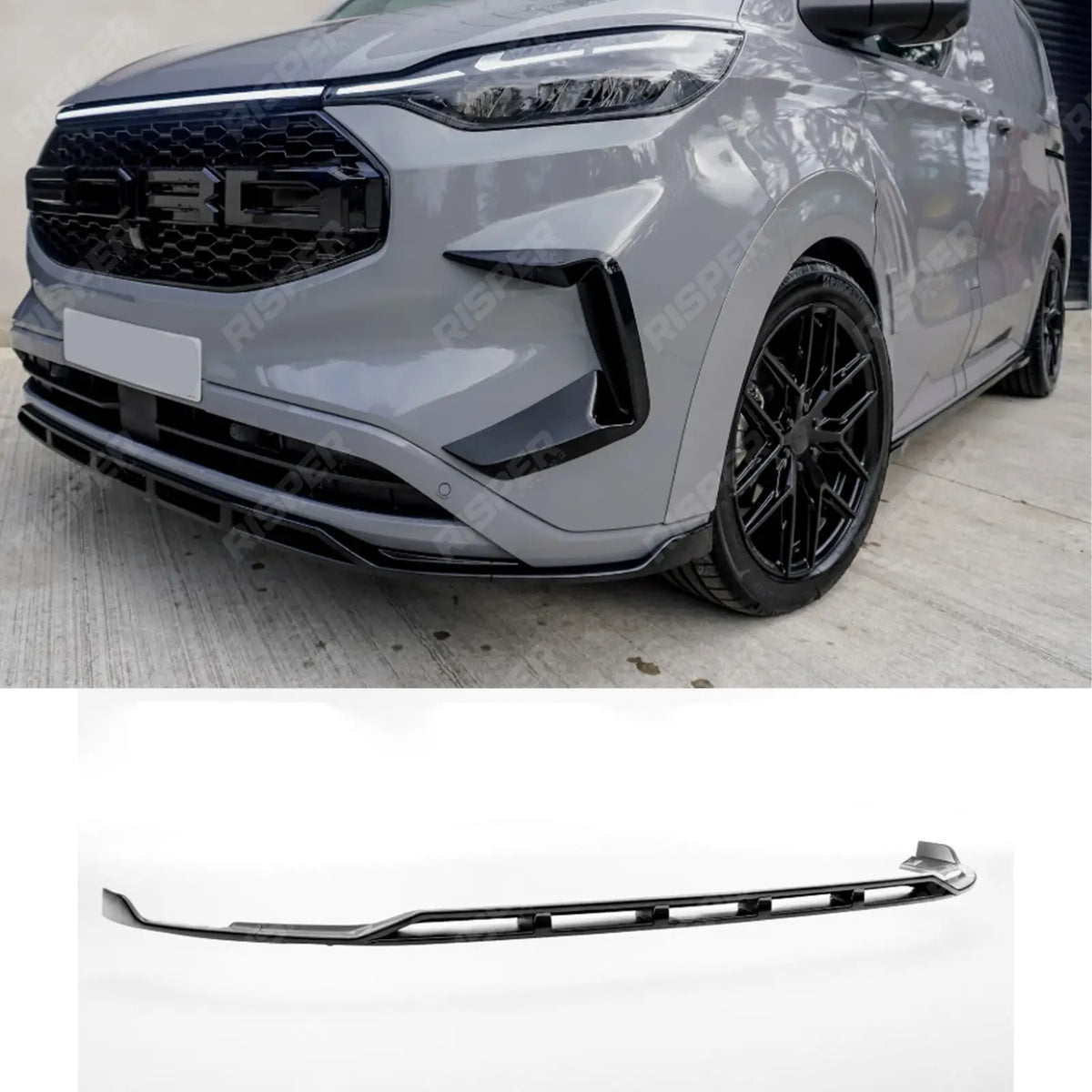 Ford Transit Custom MK2 2024 On Front Splitter Gloss Black V2 Front Splitter Main image