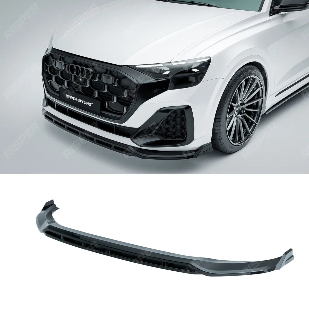Audi Q8 S Line 2023+ Gloss Black Risper Front Splitter Lip Front Splitter Main image