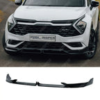 Front Splitter Lip In Gloss Black For Kia Sportage MK5 GT Line 2021-2025 - Front Splitter