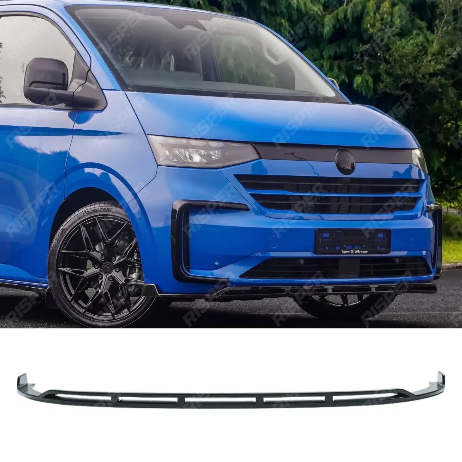 Volkswagen Transporter T7 2025 on Front Splitter Lip In Gloss Black Front Splitter Main image