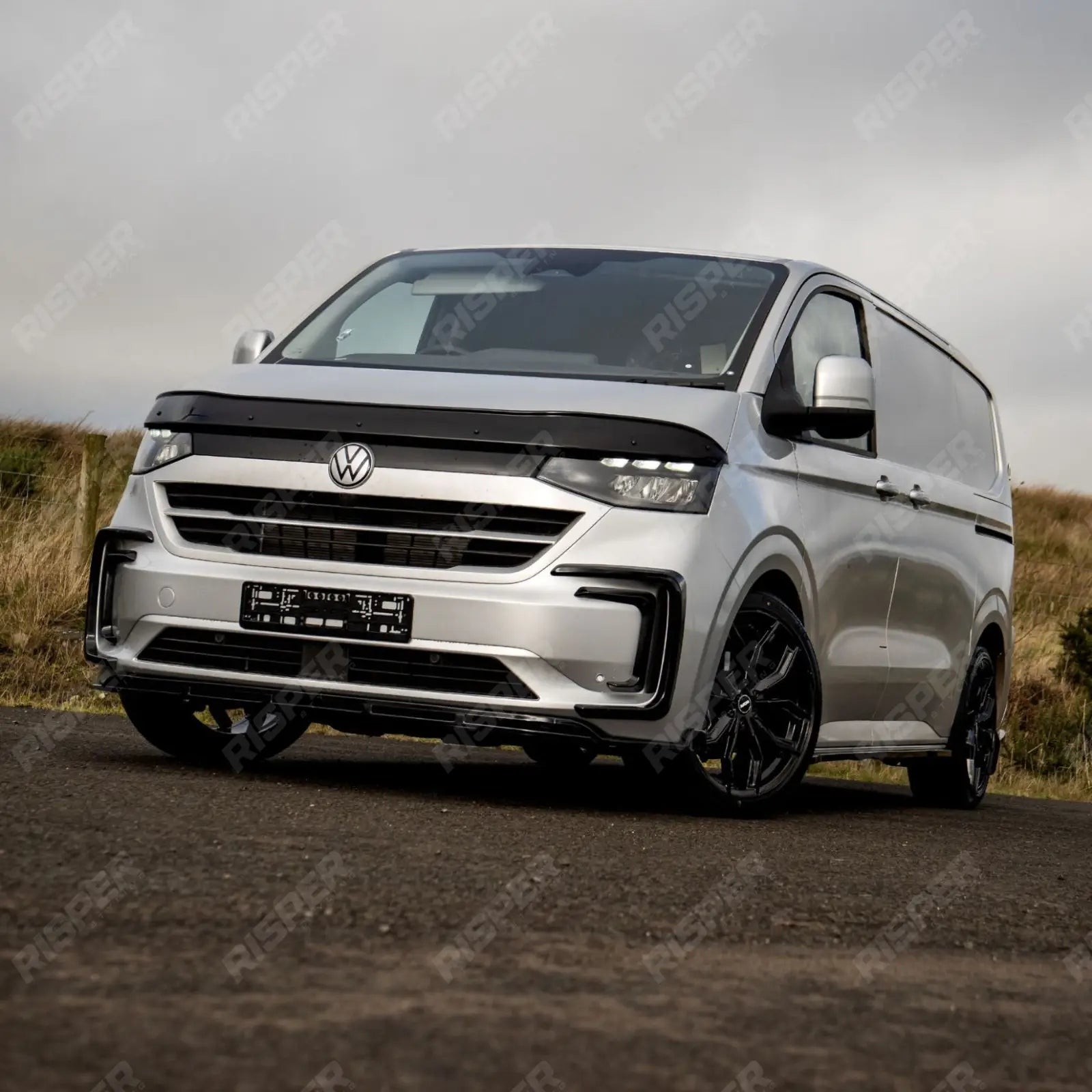 Volkswagen Transporter T7 2025 on Front Splitter Lip In Gloss Black Front Splitter