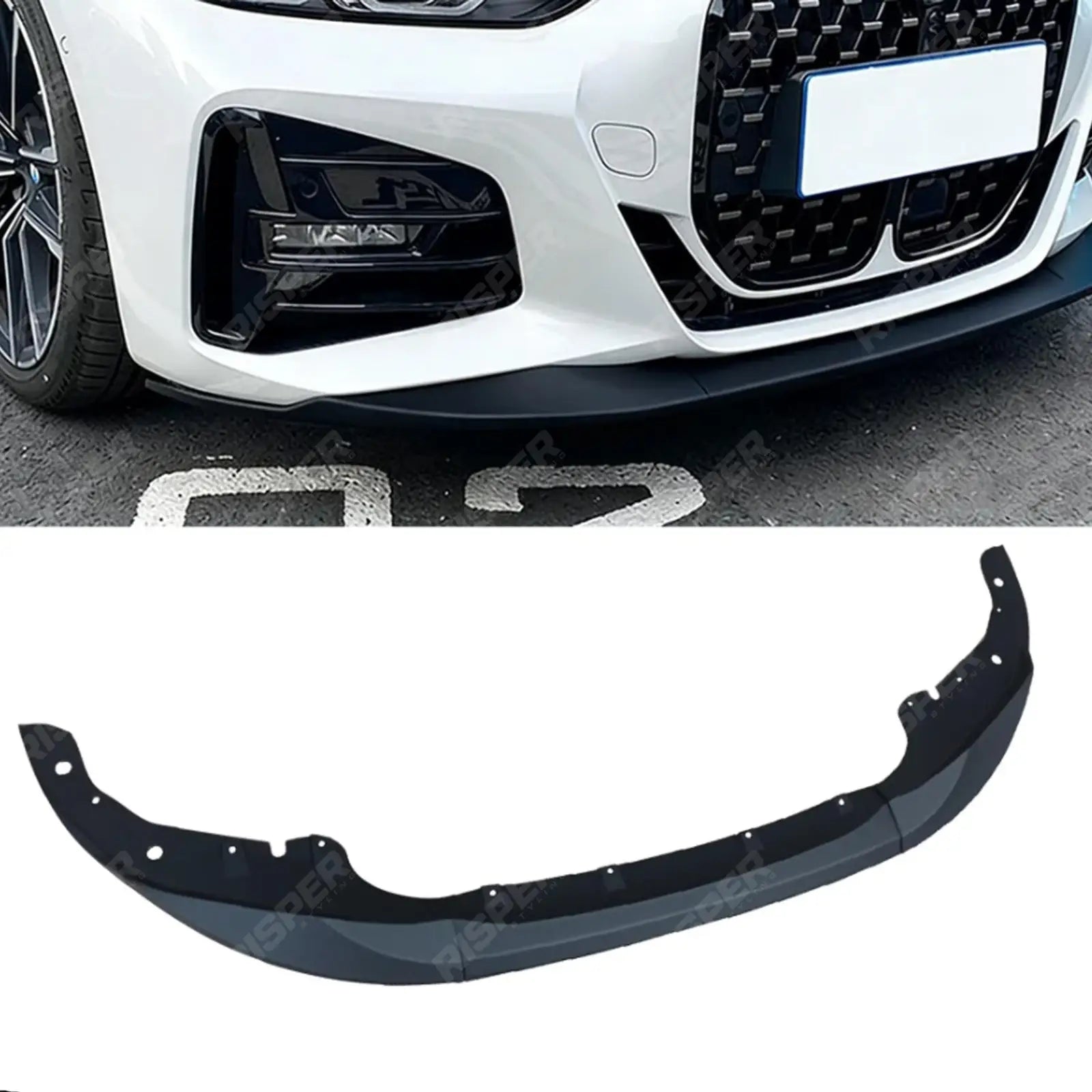 Front Splitter Lip in Matt Black For BMW 4 Series G22/G26 M-performance 2020 on - Front Splitter