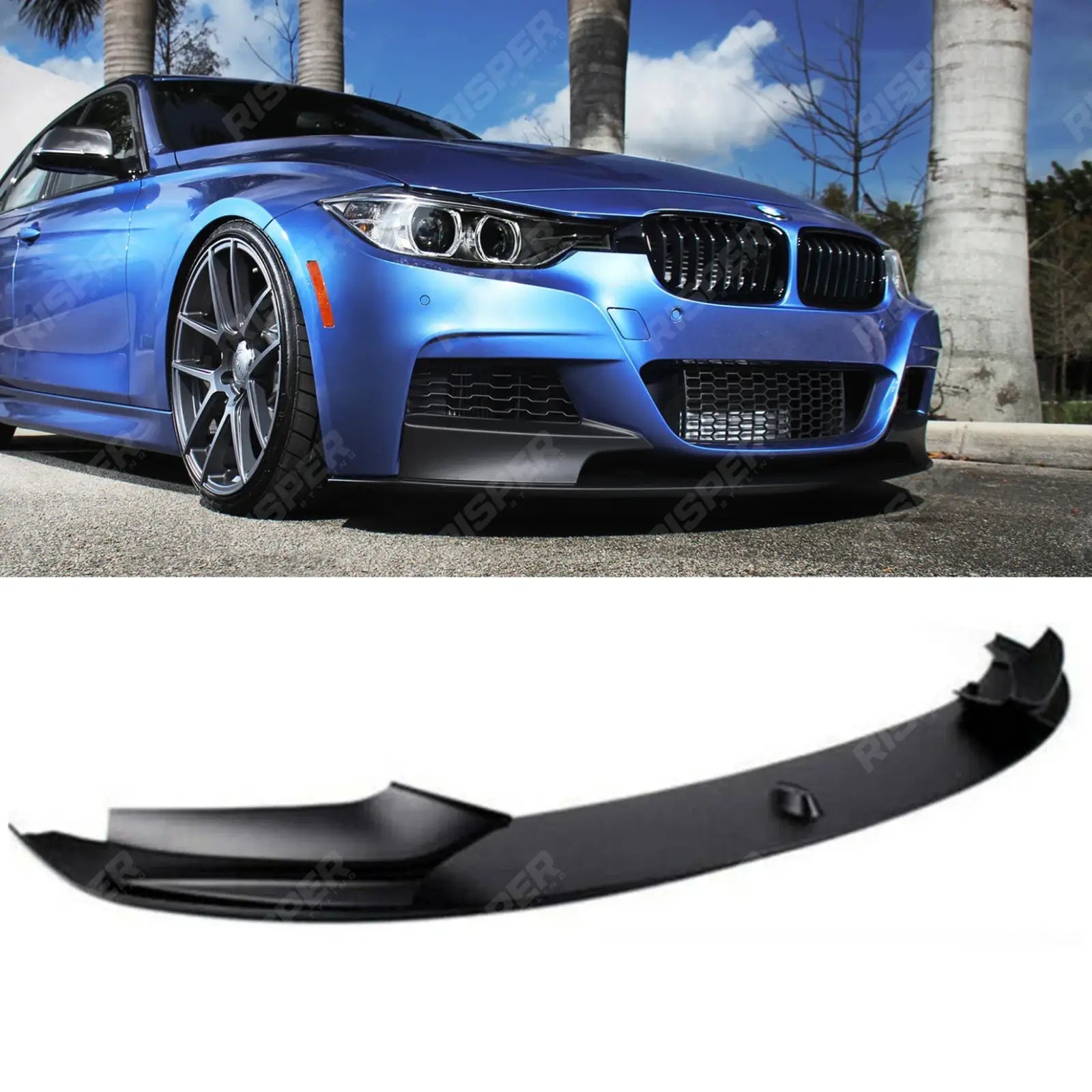 BMW 3 Series F30 F35 M Sport 2011 - 19 Front Splitter Lip in Matte Black Main image