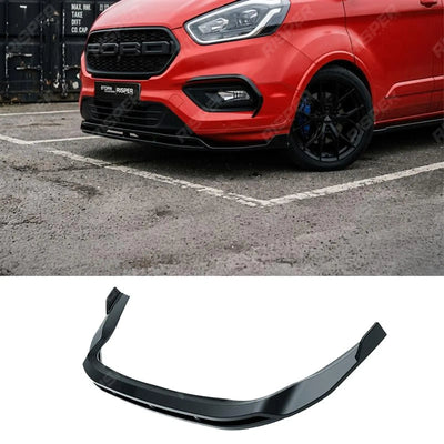 Front Splitter V2 In Gloss Black For Ford Transit Custom Mk1 Facelift 2017-2023 - Front Splitter