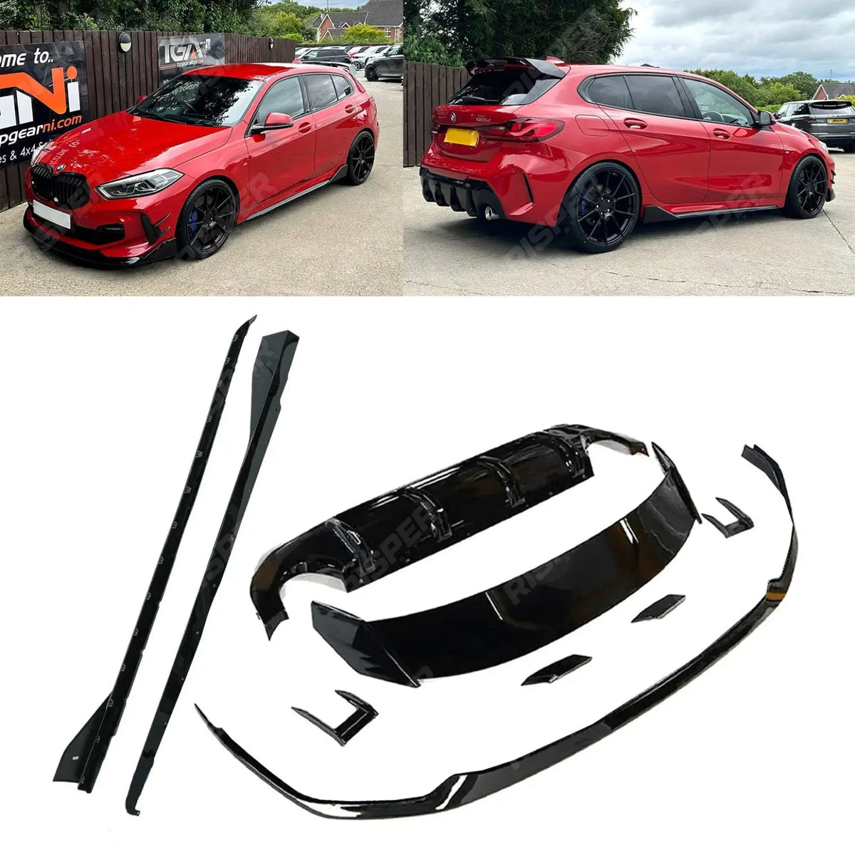 BMW 1 Series M Sport F40 2018 - 2024 Gloss Black Full Aero Kit Main image