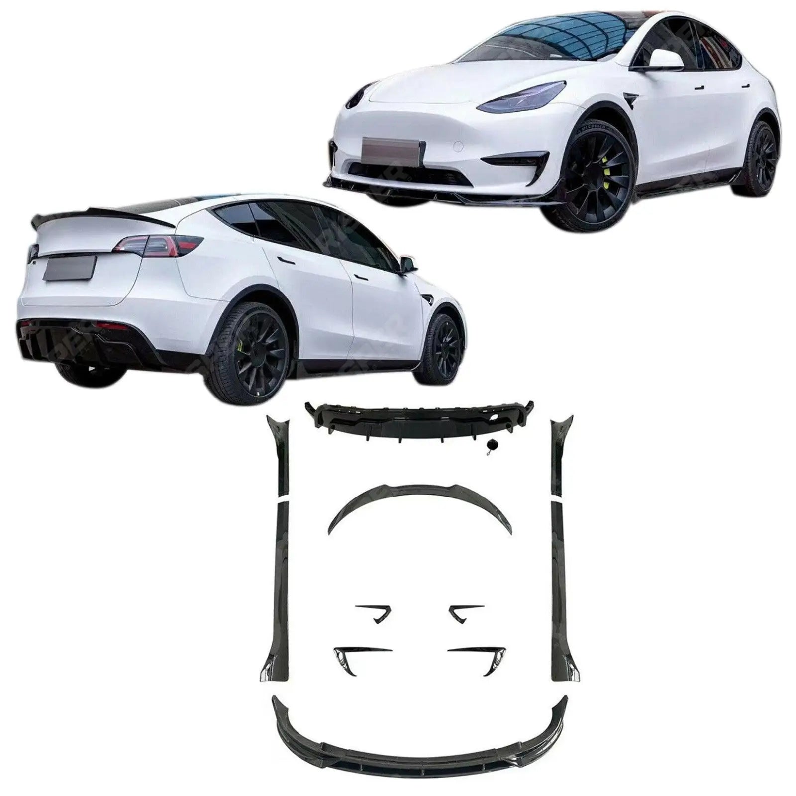 Tesla Model Y 2020+ Full Aero Kit In Gloss Black Main image