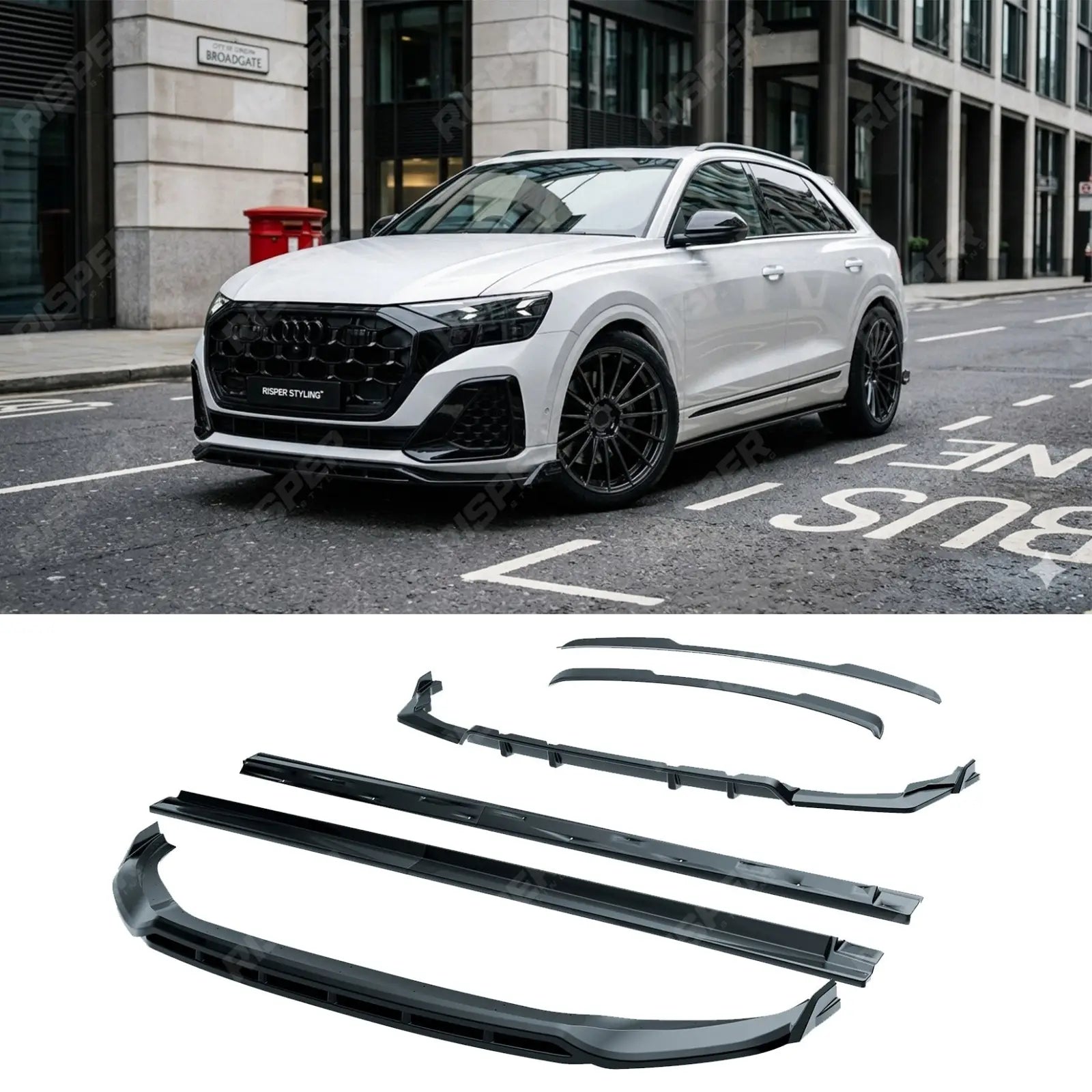 Audi Q8 S-Line 2023+ Full Aero Low Line Kit In Gloss Black - Aero Kit