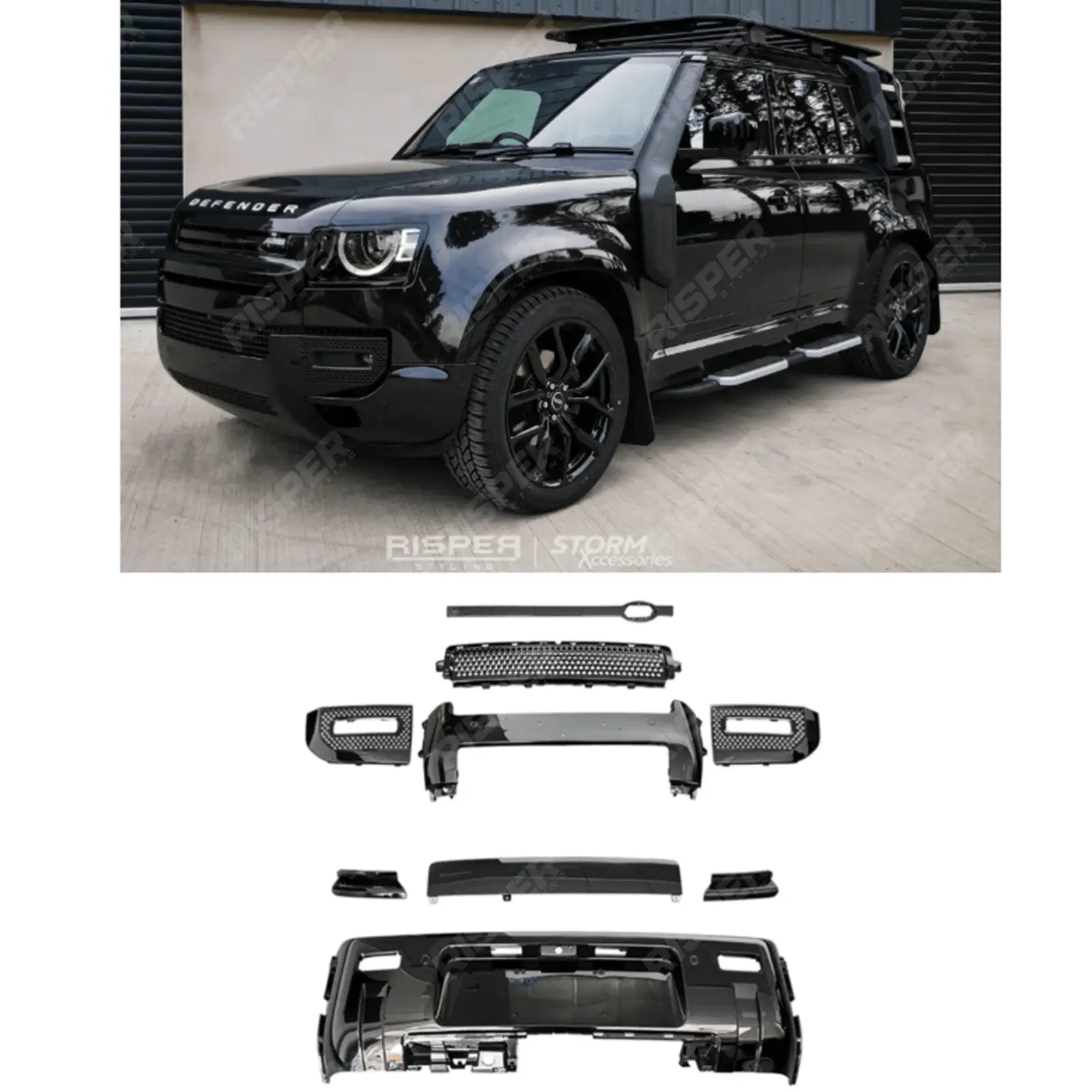 Land Rover Defender L663 110//90 2020 On - Full Exterior Front & Rear Black Pack 007 Main image