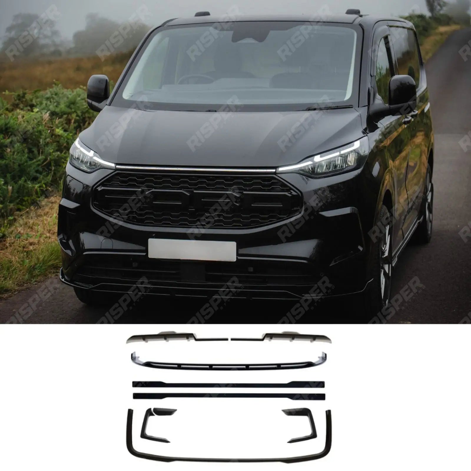 Ford Transit Custom MK2 2024 on PHEV Full Low Line Aero Kit In Gloss Black - Aero Kit Main image