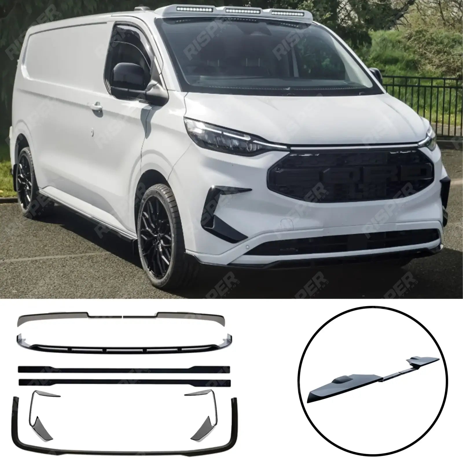 Ford Transit Custom MK2 2024 on LWB Full Low Line Aero Kit V2 In Gloss Black Aero Kit Main image