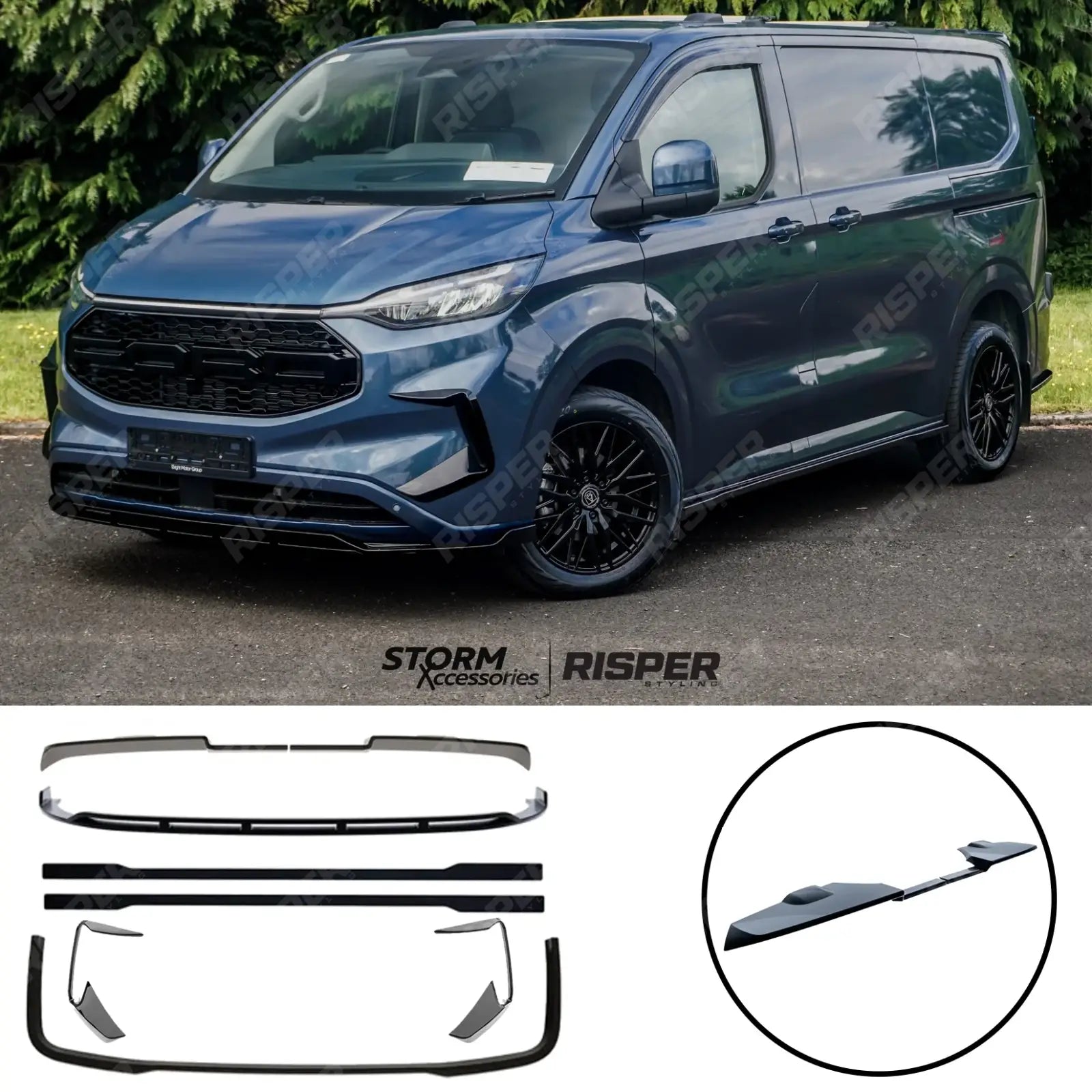 Ford Transit Custom MK2 2024 on SWB Full Low Line Aero Kit V2 In Gloss Black Aero Kit Main image
