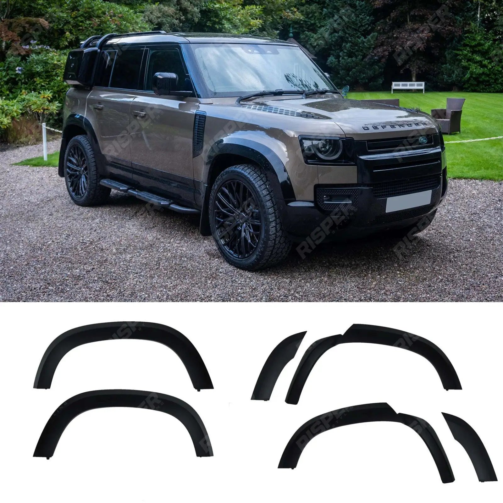 Land Rover Defender 110 2020 Genuine Gloss Black Wheel Arch Kit Main image