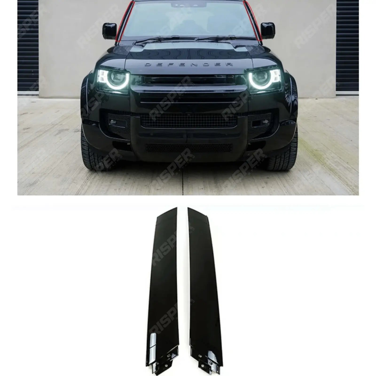 Land Rover Defender L663 90/110/130 2020+ Gloss Black A - Pillar Trims Main image