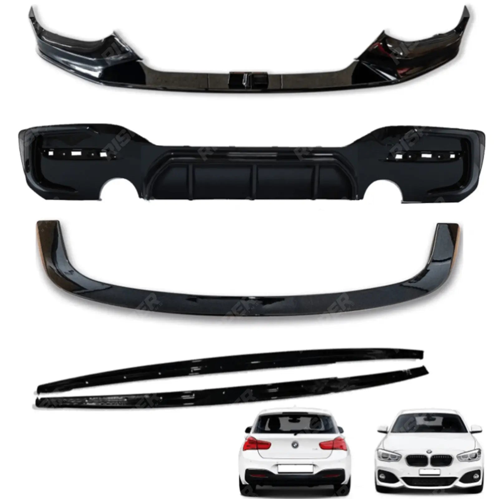 BMW 1 Series LCI M Sport F20 F21 2015 - 2019 Gloss Black Full Aero Body Kit - Diffuser 0____0