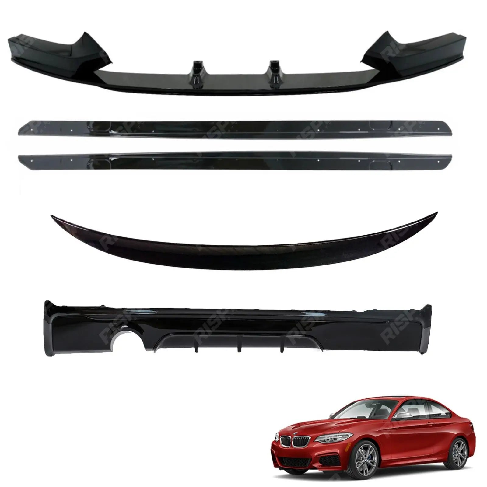 BMW 2 Series F22 M Sport 2014 - 2021 Gloss Black Full Aero Body Kit - Diffuser 0____ Main image