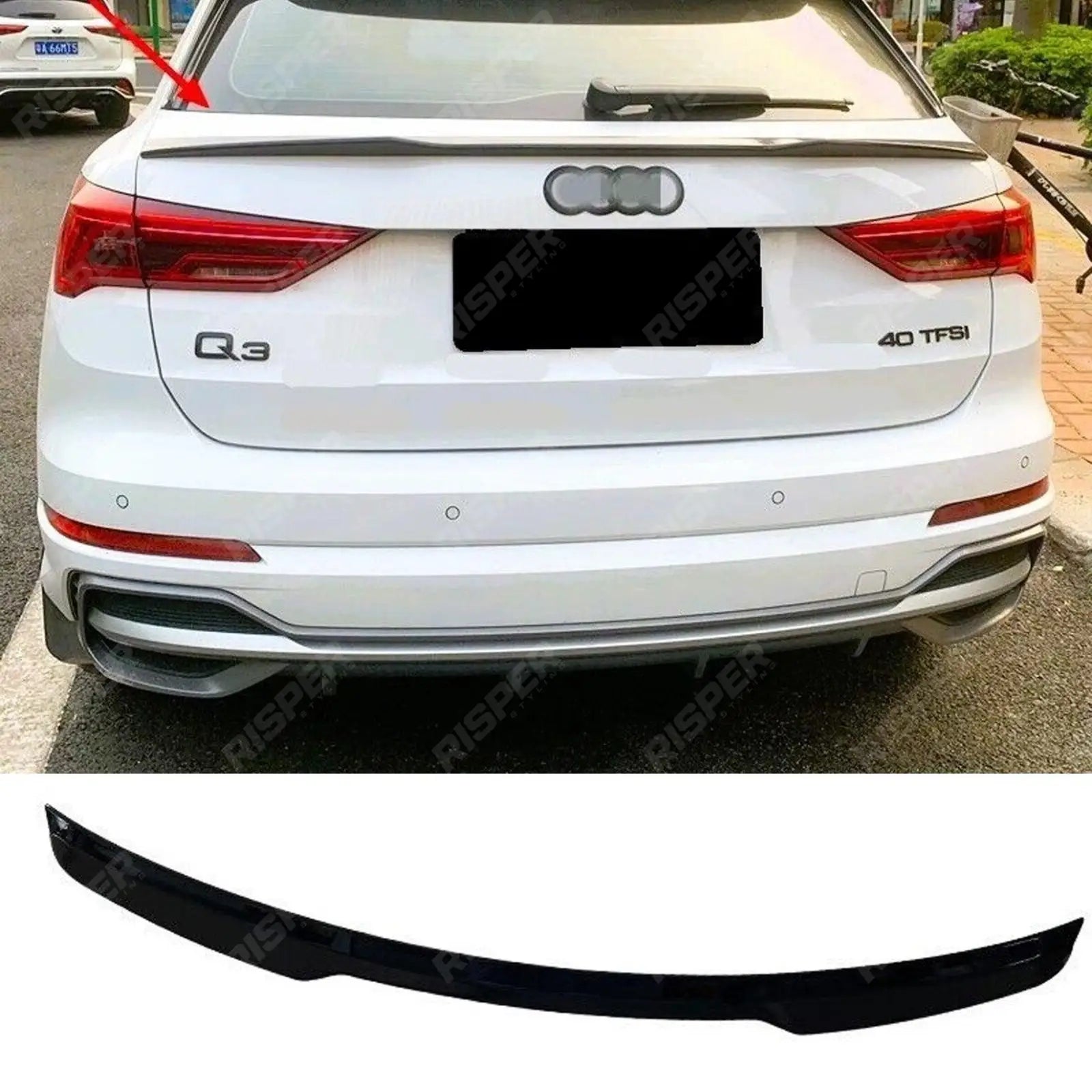 Audi Q3 2019 on Gloss Black Mid Spoiler Main image