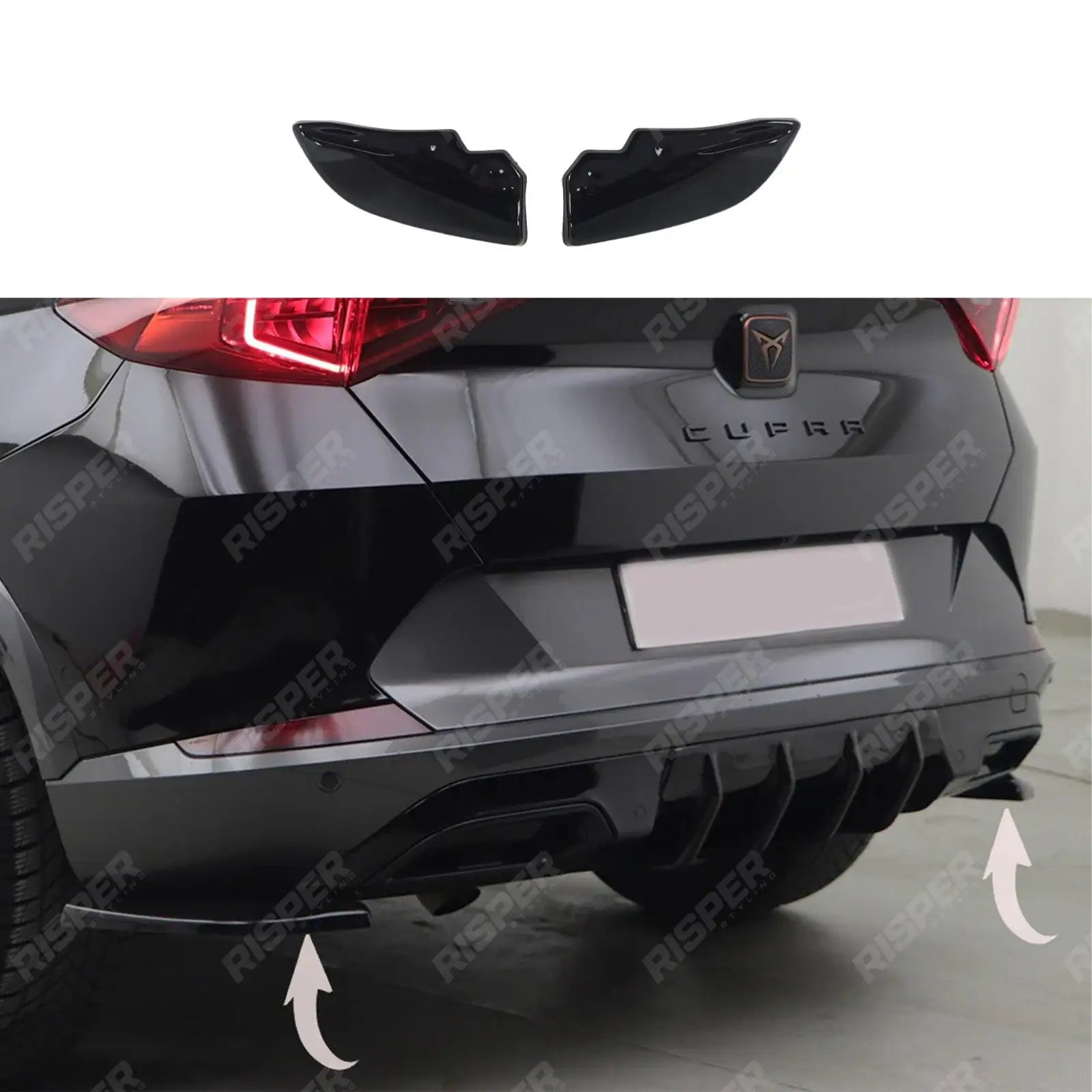Cupra Formentor 2020+ Gloss Black Rear Bumper Splitters Main image