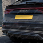 Gloss Black Rear Diffuser & Side Splitters For Audi Q8 S Line 2023+ - Diffuser