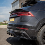 Gloss Black Rear Diffuser & Side Splitters For Audi Q8 S Line 2023+ - Diffuser