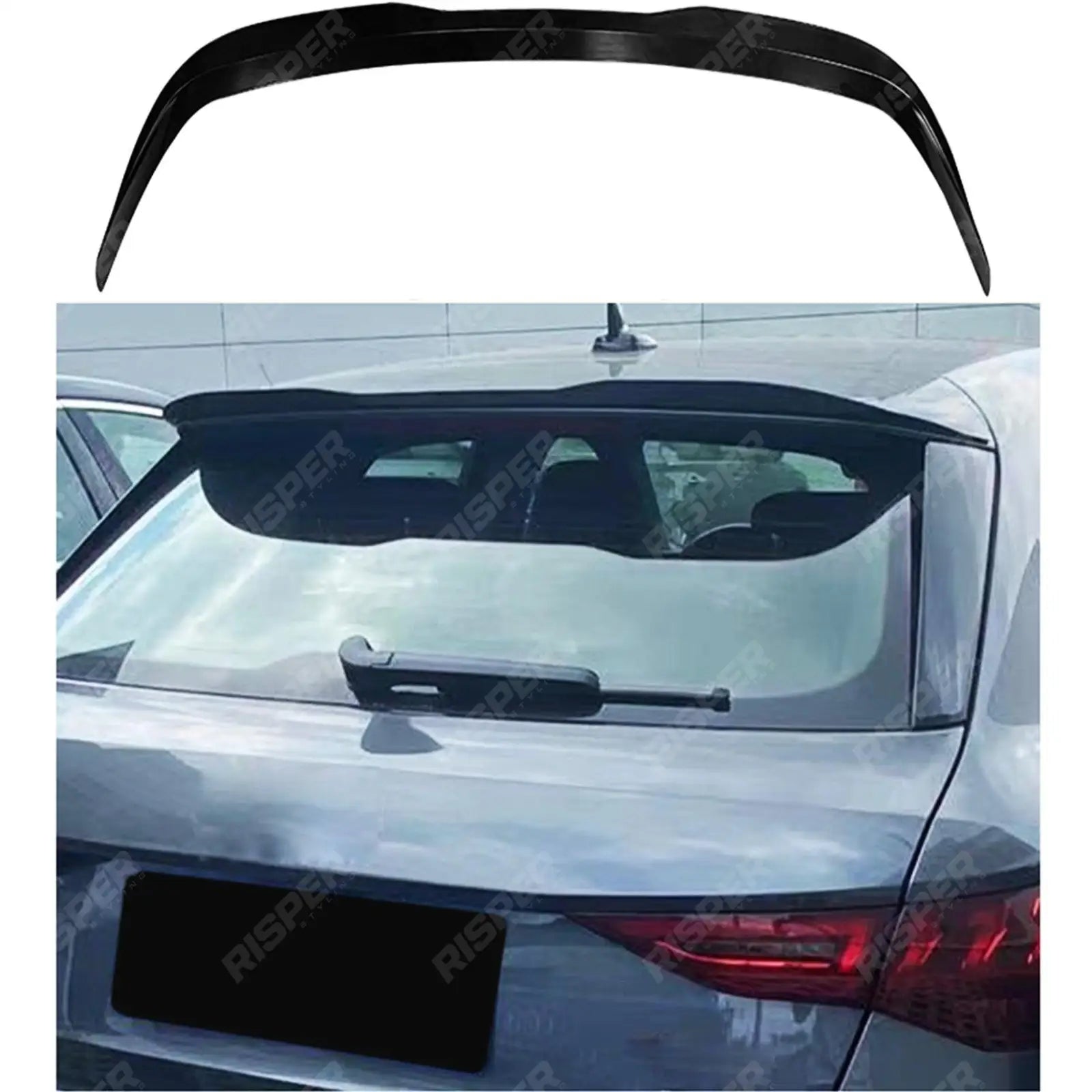 Audi A3 8Y Hatch 2021+ Gloss Black Rear Spoiler Cap Main image