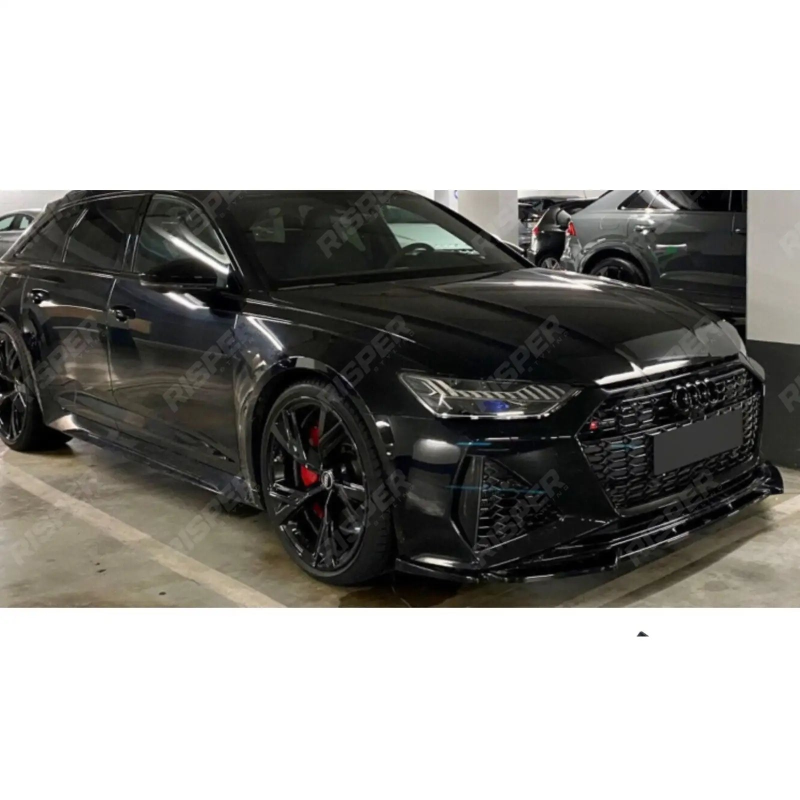 Audi RS6 C8 2019+ Gloss Black Risper Front Splitter Front Splitter Main image