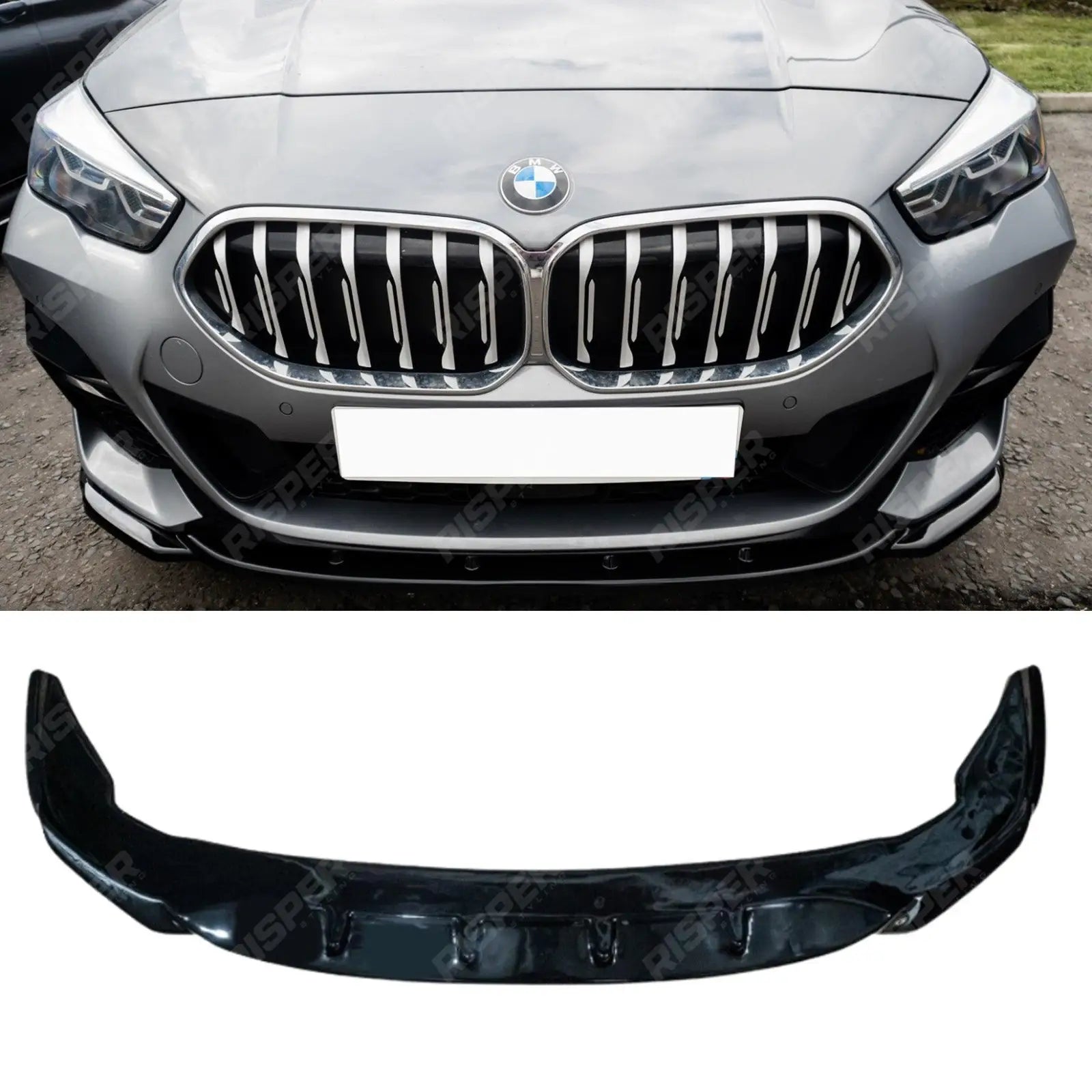 BMW 2 Series F44 Gran Coupe M Sport M235i 2019+ Gloss Black Risper Front Splitter Main image